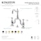 Kingston Brass Bridge Bathroom Faucet with Brass PopUp, Matte Black KS7970PL - alternate 4